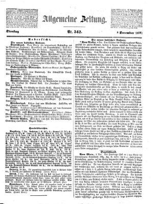 Allgemeine Zeitung Dienstag 8. Dezember 1857