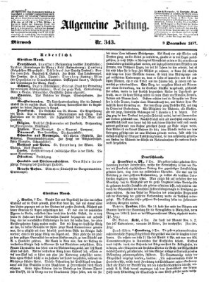 Allgemeine Zeitung Mittwoch 9. Dezember 1857