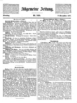 Allgemeine Zeitung Dienstag 15. Dezember 1857