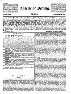 Allgemeine Zeitung Donnerstag 17. Dezember 1857