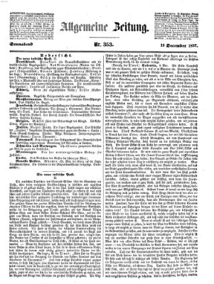 Allgemeine Zeitung Samstag 19. Dezember 1857