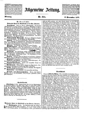 Allgemeine Zeitung Montag 21. Dezember 1857