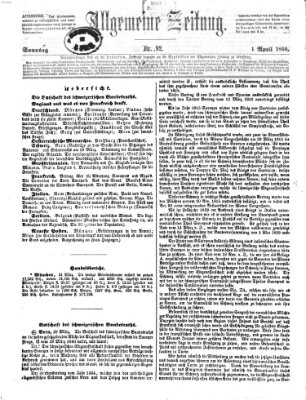 Allgemeine Zeitung Sonntag 1. April 1860