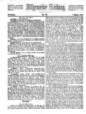 Allgemeine Zeitung Dienstag 3. April 1860