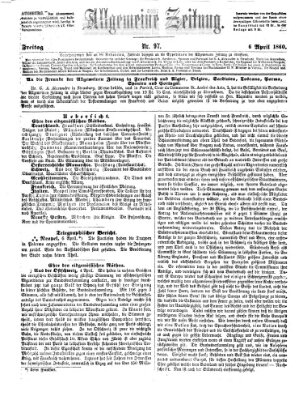 Allgemeine Zeitung Freitag 6. April 1860