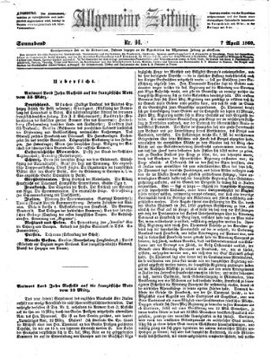 Allgemeine Zeitung Samstag 7. April 1860