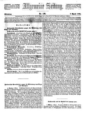 Allgemeine Zeitung Montag 9. April 1860