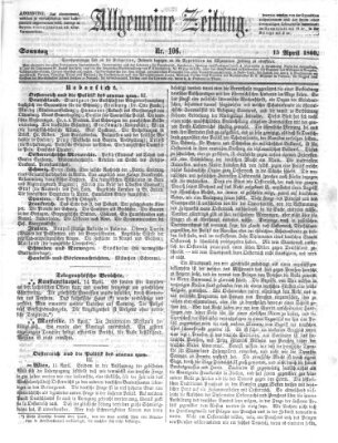 Allgemeine Zeitung Sonntag 15. April 1860