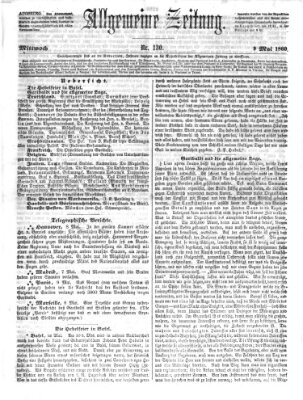 Allgemeine Zeitung Mittwoch 9. Mai 1860