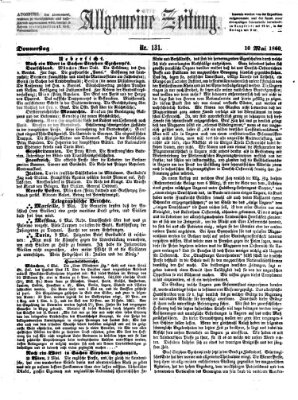 Allgemeine Zeitung Donnerstag 10. Mai 1860