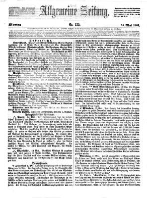 Allgemeine Zeitung Montag 14. Mai 1860