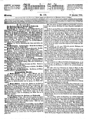 Allgemeine Zeitung Montag 18. Juni 1860