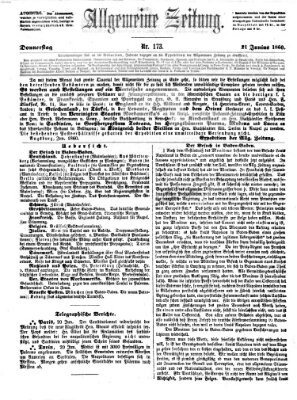 Allgemeine Zeitung Donnerstag 21. Juni 1860