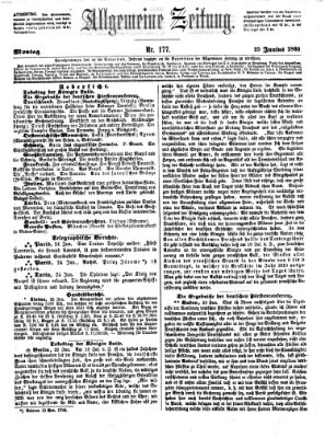 Allgemeine Zeitung Montag 25. Juni 1860