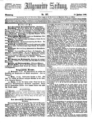 Allgemeine Zeitung Sonntag 15. Juli 1860