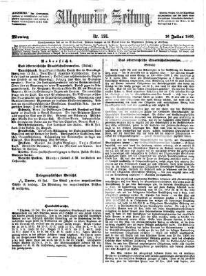 Allgemeine Zeitung Montag 16. Juli 1860