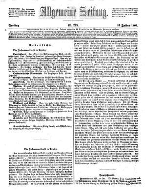 Allgemeine Zeitung Freitag 27. Juli 1860