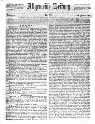 Allgemeine Zeitung Sonntag 29. Juli 1860