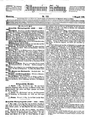 Allgemeine Zeitung Sonntag 5. August 1860