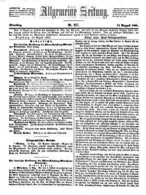 Allgemeine Zeitung Dienstag 14. August 1860