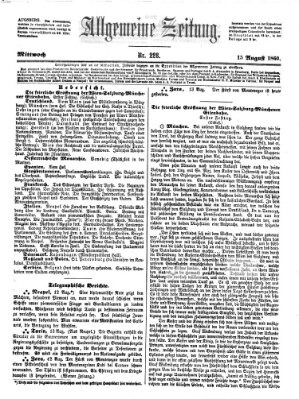 Allgemeine Zeitung Mittwoch 15. August 1860