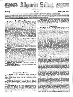 Allgemeine Zeitung Freitag 24. August 1860