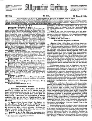 Allgemeine Zeitung Freitag 31. August 1860