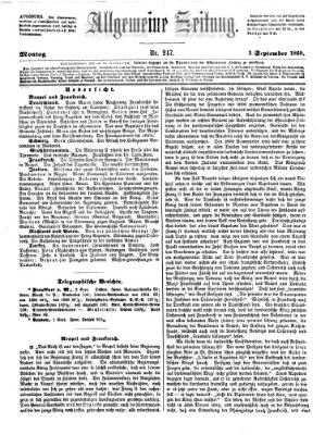 Allgemeine Zeitung Montag 3. September 1860