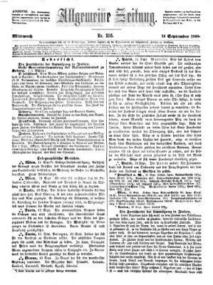 Allgemeine Zeitung Mittwoch 12. September 1860