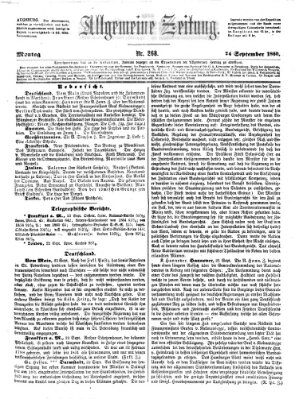 Allgemeine Zeitung Montag 24. September 1860