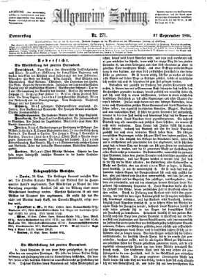 Allgemeine Zeitung Donnerstag 27. September 1860