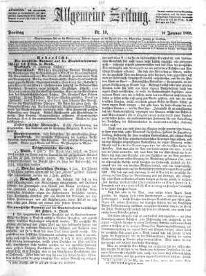 Allgemeine Zeitung Freitag 10. Januar 1862