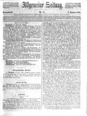 Allgemeine Zeitung Samstag 11. Januar 1862