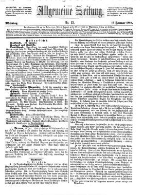 Allgemeine Zeitung Montag 13. Januar 1862