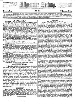 Allgemeine Zeitung Donnerstag 16. Januar 1862