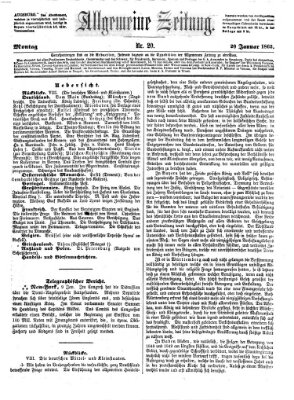 Allgemeine Zeitung Montag 20. Januar 1862