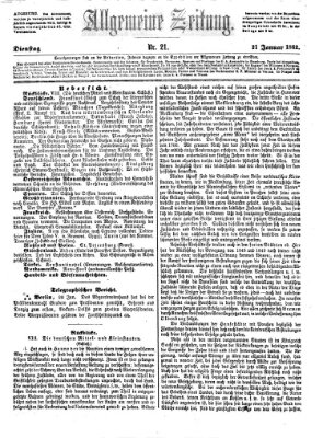 Allgemeine Zeitung Dienstag 21. Januar 1862