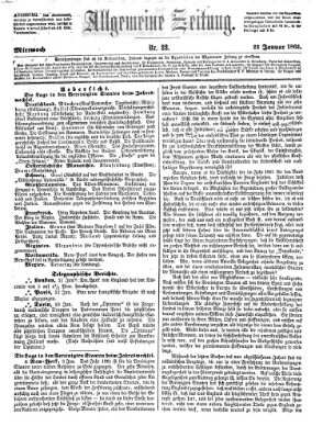 Allgemeine Zeitung Mittwoch 22. Januar 1862