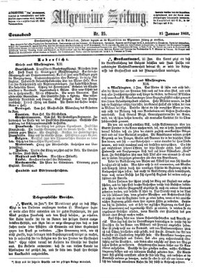 Allgemeine Zeitung Samstag 25. Januar 1862