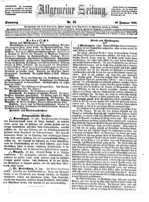 Allgemeine Zeitung Sonntag 26. Januar 1862