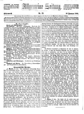 Allgemeine Zeitung Mittwoch 29. Januar 1862