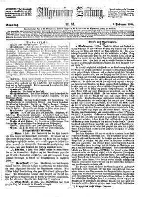 Allgemeine Zeitung Sonntag 2. Februar 1862