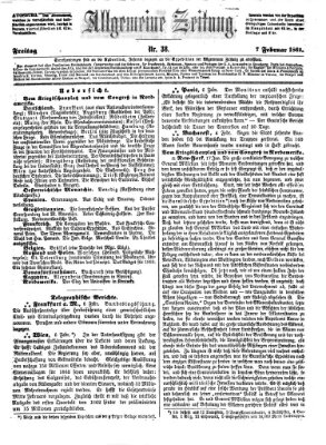 Allgemeine Zeitung Freitag 7. Februar 1862