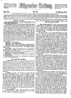 Allgemeine Zeitung Freitag 21. Februar 1862