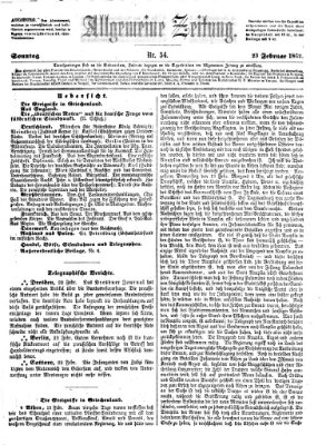 Allgemeine Zeitung Sonntag 23. Februar 1862