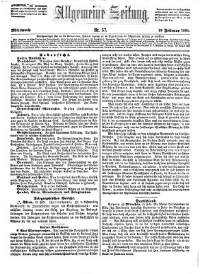 Allgemeine Zeitung Mittwoch 26. Februar 1862