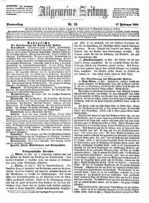 Allgemeine Zeitung Donnerstag 27. Februar 1862