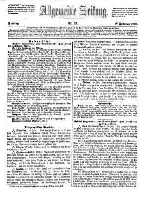 Allgemeine Zeitung Freitag 28. Februar 1862