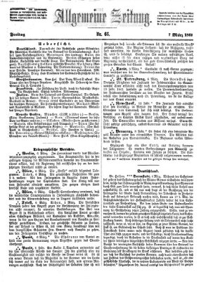 Allgemeine Zeitung Freitag 7. März 1862