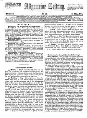 Allgemeine Zeitung Mittwoch 12. März 1862